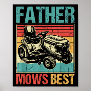 Poster Padre Mows Best, Pai de lavanderia, trabalho engra