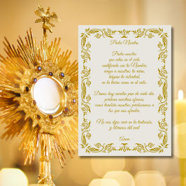 Poster Padre Nuestro Botânico Ouro Elegante