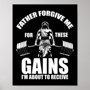 Poster Padre Perdoe-Me Por Estes Ganhos - Engraçado Gym M