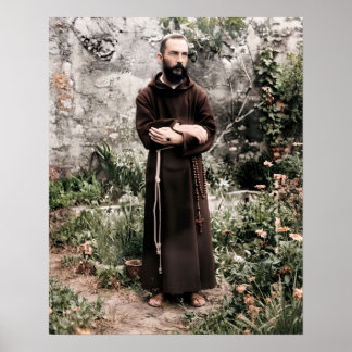 Poster Padre Pio no Jardim Arte Católica de Santo