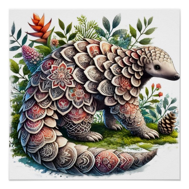 Póster Padrões da Natureza - Pangolim da Selva (Frente)