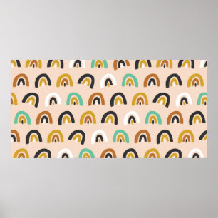 Poster Padrões De Arco Orgânico Cuto Stripes Sem Costur