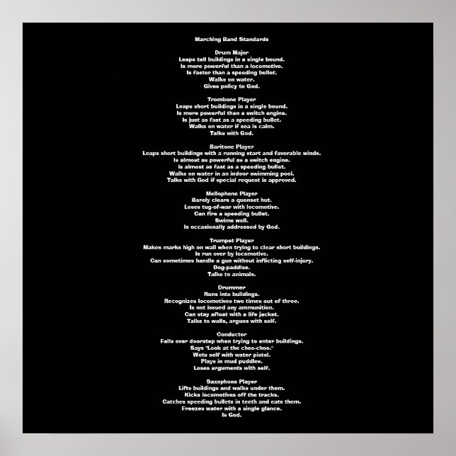 Póster Padrões de Banda de marcação (Frente)