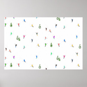 Poster Padrões de esqui de esqui alpino no inverno