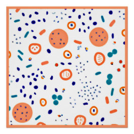 Póster Padrões de Estilo Laranja Art Design