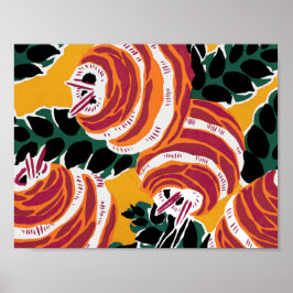Poster Padrões de flores de vindima D Pequeno