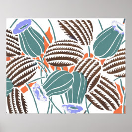 Poster Padrões de flores de vindima pequeno