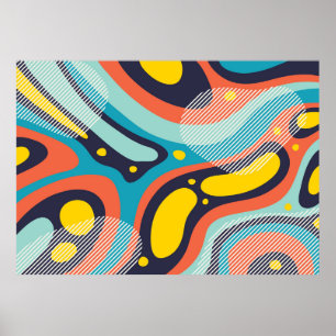 Poster Padrões de fundo coloridos criativos e geométricos