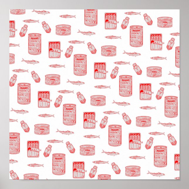 Poster Padrões de Peixe Inclinado (Frente)