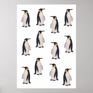 Poster Padrões de pinguins bonitos