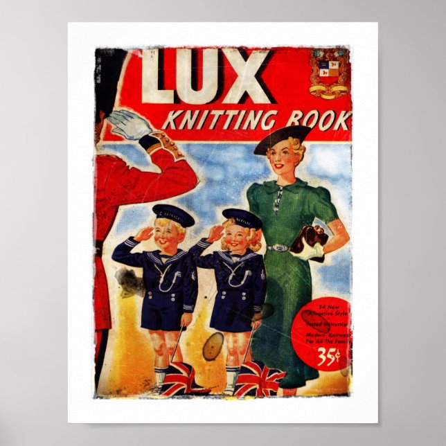 Poster Padrões de tricô de crianças patriotas (Frente)