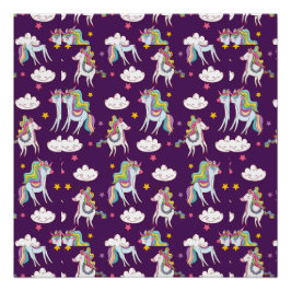 Póster Padrões do Cavalo Mágico Funny Unicorn