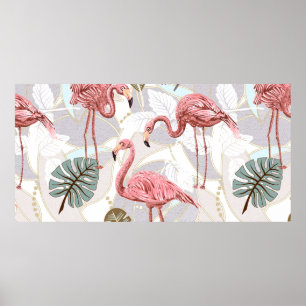 Poster Padrões florais de colheita sem costura com fl