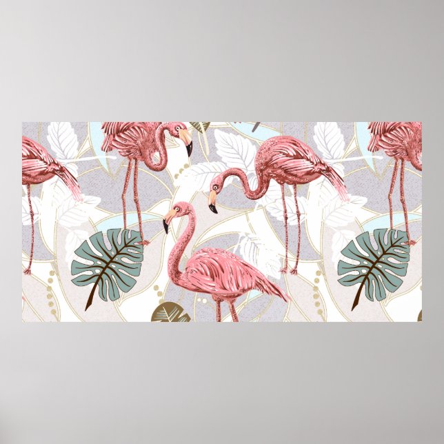 Poster Padrões florais de colheita sem costura com fl (Frente)
