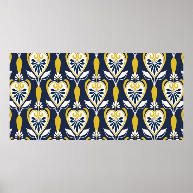 Poster Padrões florais sem costura no estilo escandinavo  (Frente)