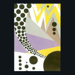 Poster Padrões Geométricos de Vintage Art Deco Pochoir Ja<br><div class="desc">Ilustração Vintage art deco pochoir,  padrão de Yvonne Bouchard c 1930. Pocorir é uma técnica de estêncil comum em quadros de surrealismo. Um design de cubismo moderno com formas e cores geométricas. Linhas de ziguezague e círculos de bolinhas.</div>