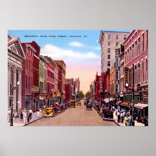 Póster Paducah Kentucky Broadway de 3.º 1930 (Frente)