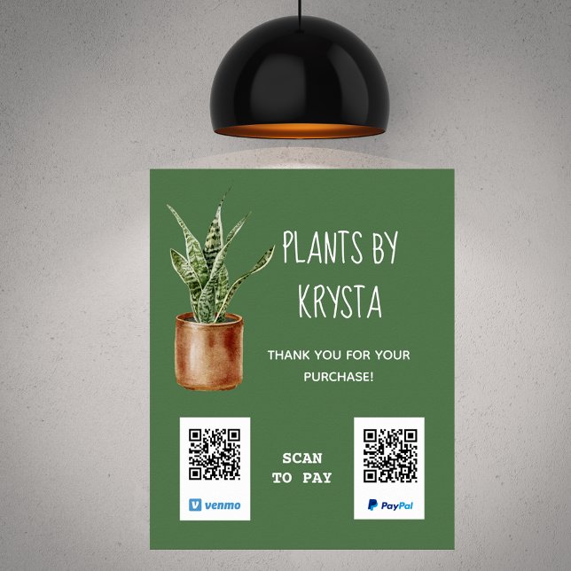 Poster Pagamento de Código QR Personalizável de Planta de (Criador carregado)