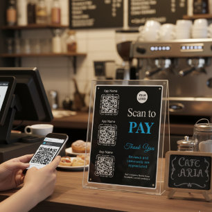 Póster Pagamento por Código QR - Logotipo Comercial de Pa