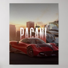 Poster Pagani Supercars Cityscape
