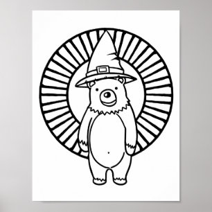 Poster Página Coloração do Dia de as Bruxas engraçado Bea