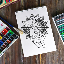 Poster Página Coloração do macaco Dia de as Bruxas engraç