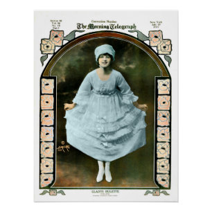 Póster Página de Cheio de jornal Vintage Foto de Gladys