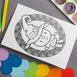 Poster Página de Coloração da Boneca de Gato Dia de as Br