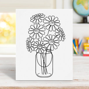 Poster Página de Coloração das Flores de Margarida Mason 