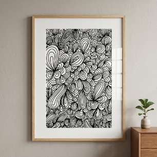 Poster Página de Coloração de Arte de Porte Desenhada à M