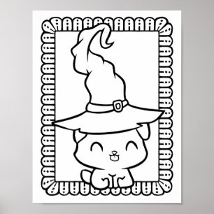 Poster Página de Coloração de Dias de as Bruxas engraçado