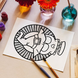 Poster Página de Coloração de Sorriso de Caveira do Dia d