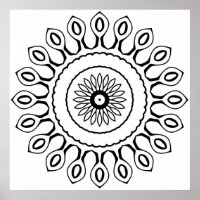 Página de Colorir Mandala Simples com Pétalas em F
