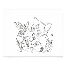 Página de cores de arte popular hispânica kitten