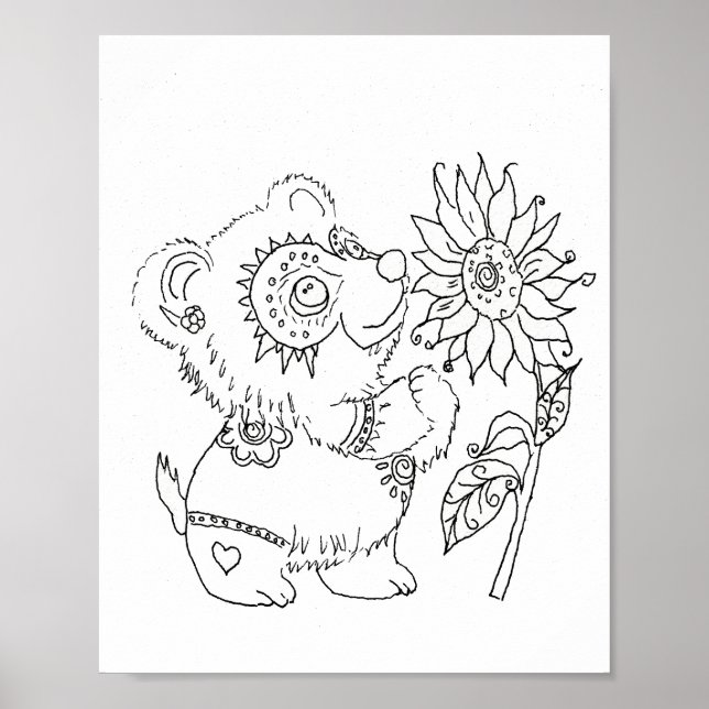 Poster Página de cores do bebê da arte popular hispânica (Frente)