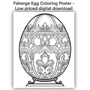 Poster Página de cores - Ovo decorativo, Colore seu própr