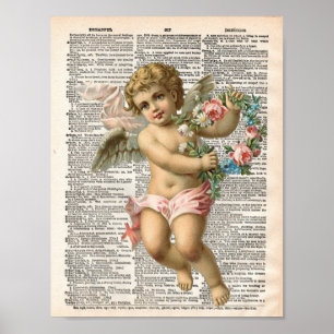Poster Página de dicionário de Vintage com cherub