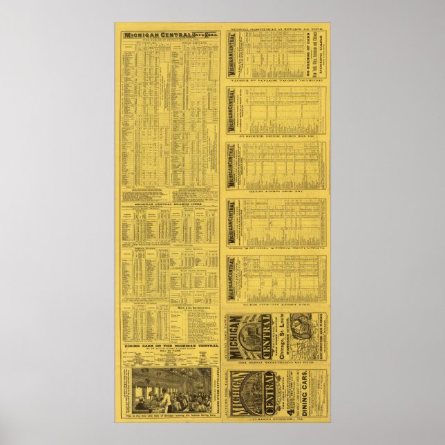 Poster Página de Texto do Michigan Central Railroad (Frente)