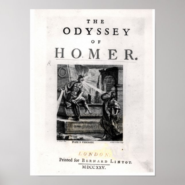 Póster Página de título de 'A Odisseia' por Homer (Frente)