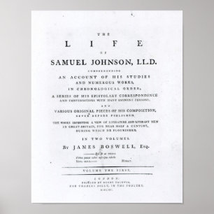 Poster Página de título, de 'A Vida de Samuel Johnson'