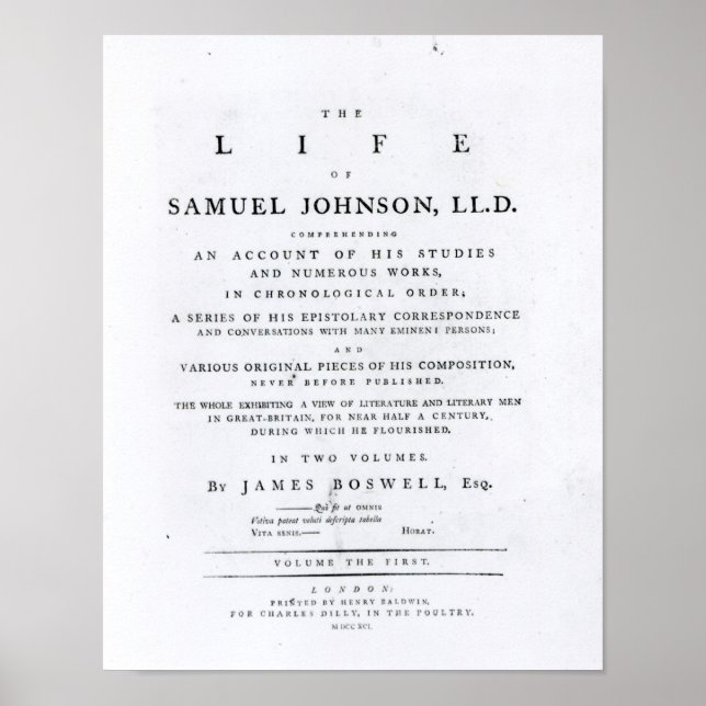 Poster Página de título, de 'A vida de Samuel Johnson' (Frente)