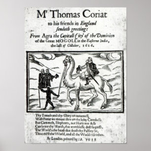 Póster Página de título, viagens de Thomas Coryat na Índi