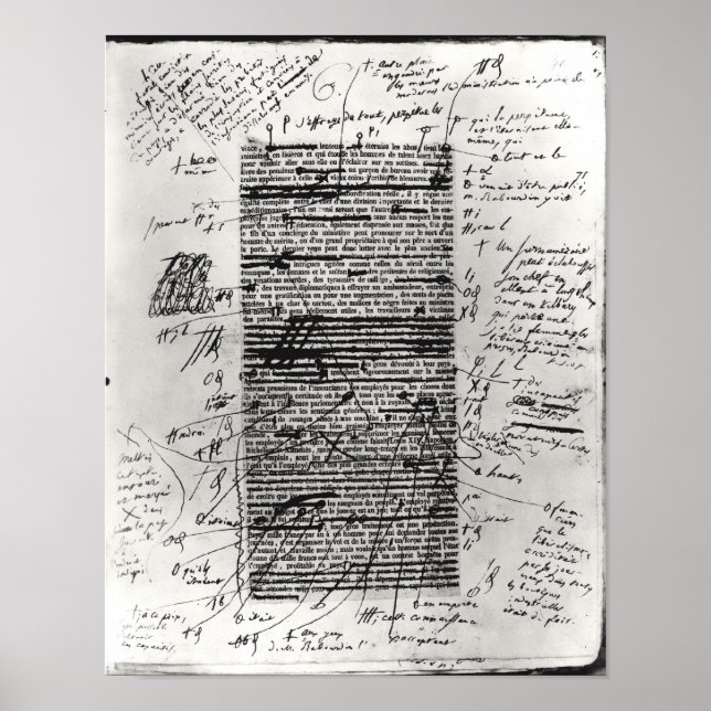 Póster Página de uma obra de Balzac (Frente)