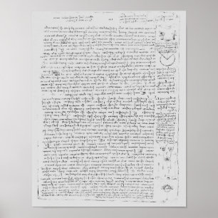 Póster Página do códice Leicester, 1508-12