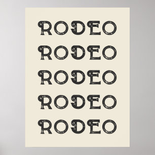 Poster Página inicial do Rodeo Western Typografia Wall Ar
