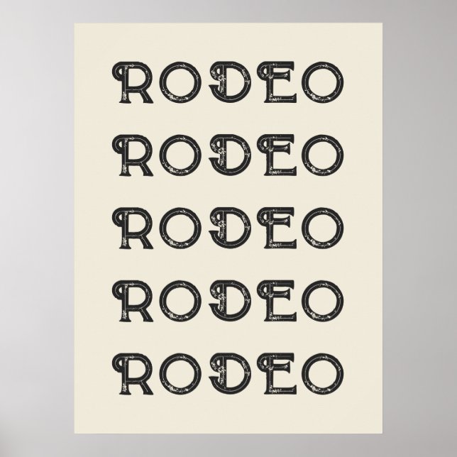 Poster Página inicial do Rodeo Western Typografia Wall Ar (Frente)