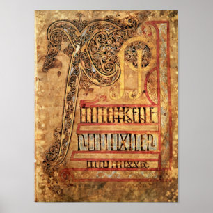 Póster Página inicial dos evangelho de Lichfield, c.720