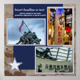 Poster Página militar da colagem do álbum de recortes