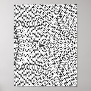 Poster Página para Colorir com Padrão de Onda de Estrela
