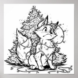 Poster Página para Colorir da Picles de Natal da Raposa F